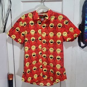 Red and Yellow Smiley Face Men's Shirt